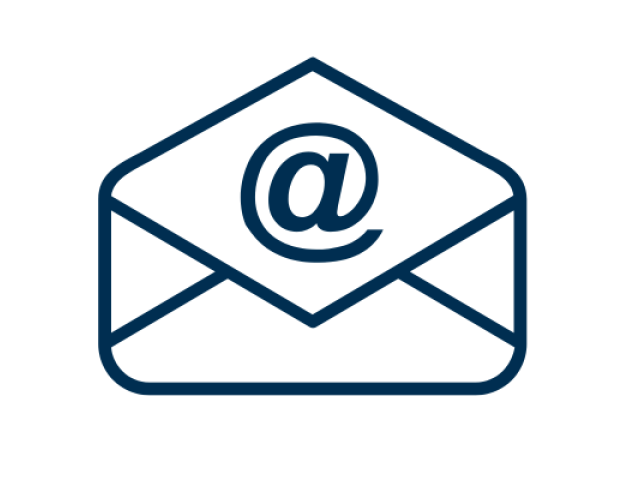 An image of an envelope with an @ sign