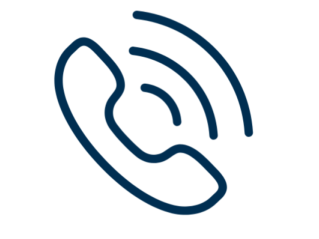 A line drawing of a ringing phone