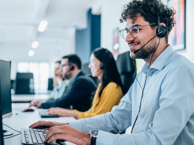IT Call Center employees respond to service calls
