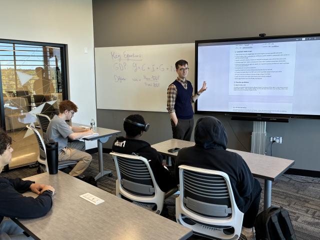 Man teaching a class