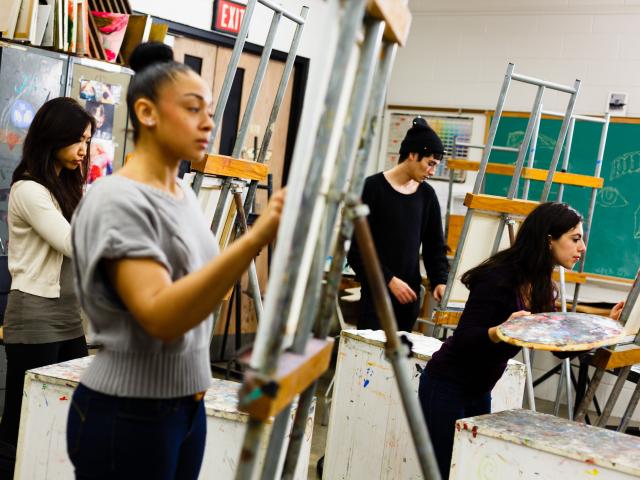 Artists at work at Kean.