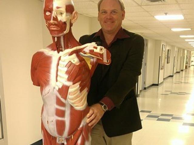 Dr. Field with life size model