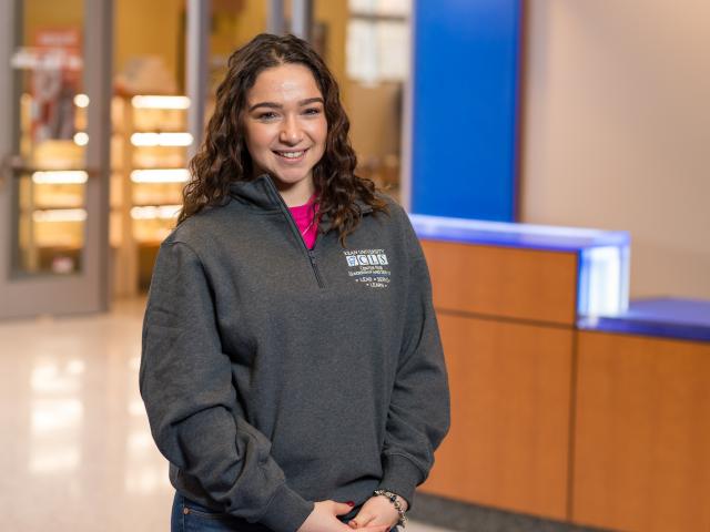Vanessa Lupo, Biology student poses in labs