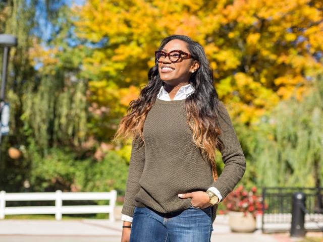 Kean Student with Fall Photography