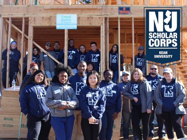 Kean Students volunteer at Habitat for Humanity project.