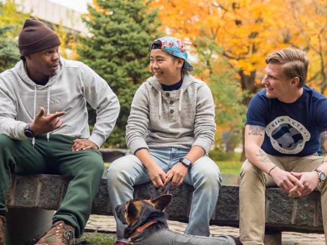 Kean students sitting togehter