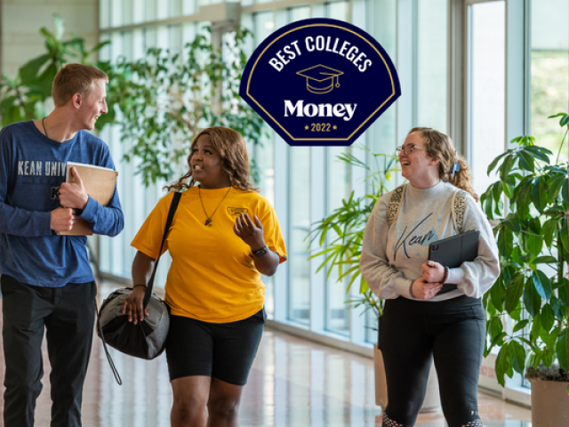 Kean students walk through the center for academic success