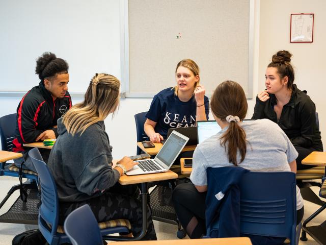 Kean Ocean students have a classroom discussion