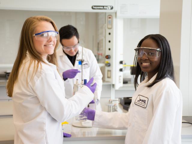 Students earn their biomedicine degree working in state-of-the-art labs