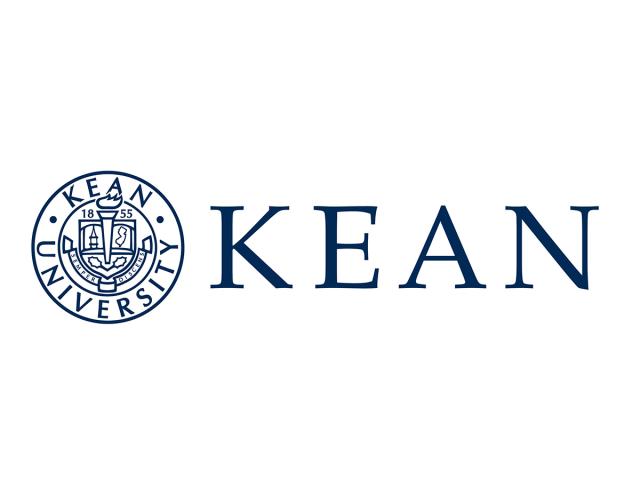 Kean logo and seal in blue letters