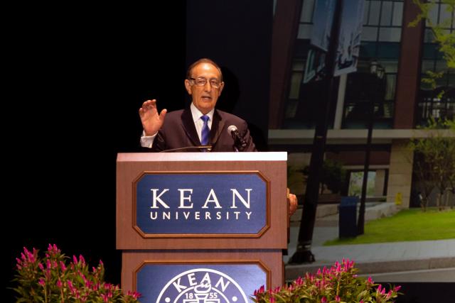 Dr. Farahi at Opening Day 2018 for Kean University