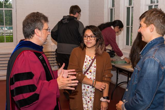 Students met informally with faculty after the Convocation.