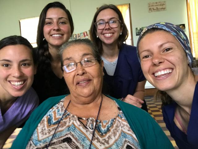Four Kean O.T. students volunteered with senior citizens in Costa Rica