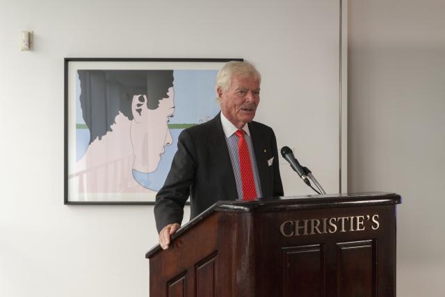 John Kean Sr. addressed the group at the wine sampling event at Christies