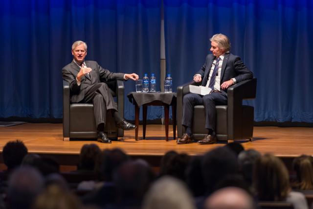 John Meacham speaking to audience