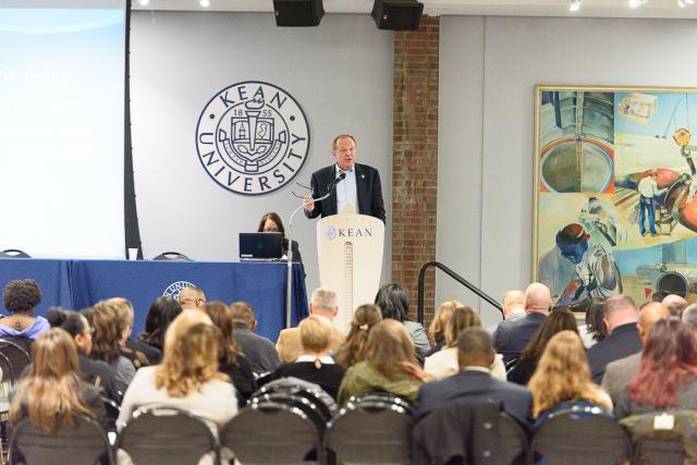 Former State Sen. Raymond Lesniak spoke at criminal justice event at Kean University.