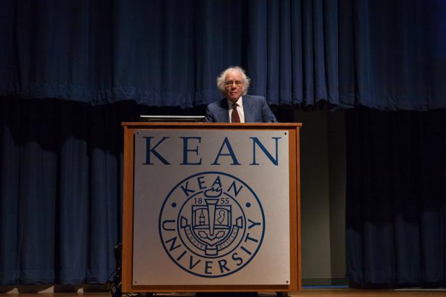 Hidden Child survivor of the Holocaust, Albert Hepner, speaks at Kean University