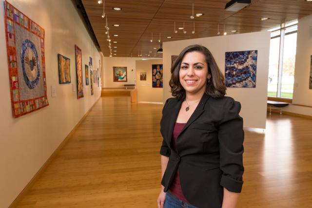 Cristina Fittipaldi poses in the Human Rights Institute.