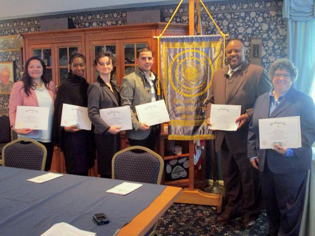 photo of the 6 - 2018 Honor Society of Phi Kappa Phi Inductees with their certificates