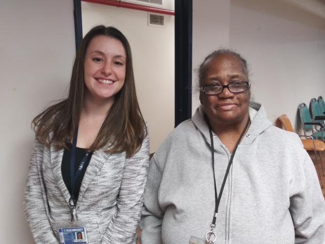 Student poses with patient