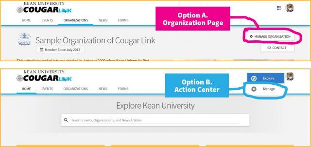Cougar Link Organization Management Access
