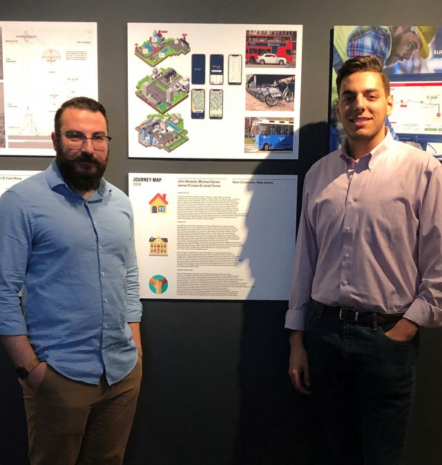 Industrial design project exhibited at Cooper Hewitt Museum. Efecem Ketuk, program coordinator, is on the left; student James D'Orazio on the right.