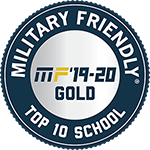 Gold Logo for top 10 military friendly school