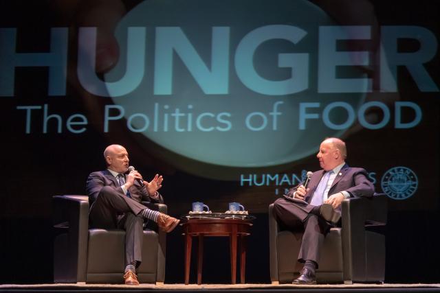 Celebrity Chef Tom Colicchio and Elizabeth Mayor Chris Bollwage at Kean 