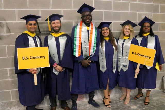 Photo of B.A. and B.S. in Chemistry students about to graduate