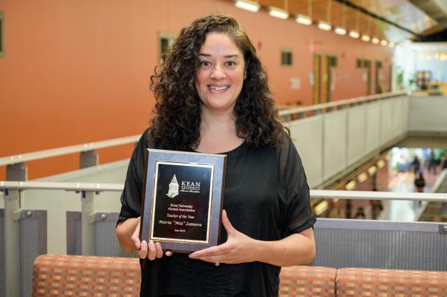 Mia Zamora was named Teacher of the Year at Kean 2019