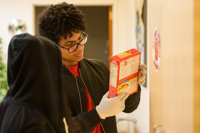 Students working together in the OT kitchen.