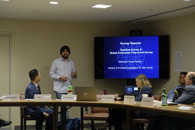 Kean students met with UN staff during a recent event at the UN