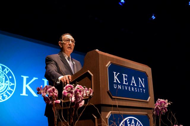 Kean University President Dawood Farahi, Ph.D. speaks at the 2019 Opening Day Address.