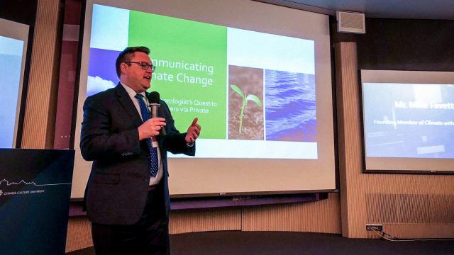 Kean grad Michael Favetta presented at a UN forum on climate change in Taiwan