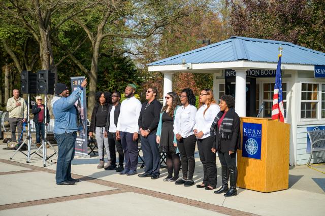 A vocal performance was part of the Veteran's Day ceremony