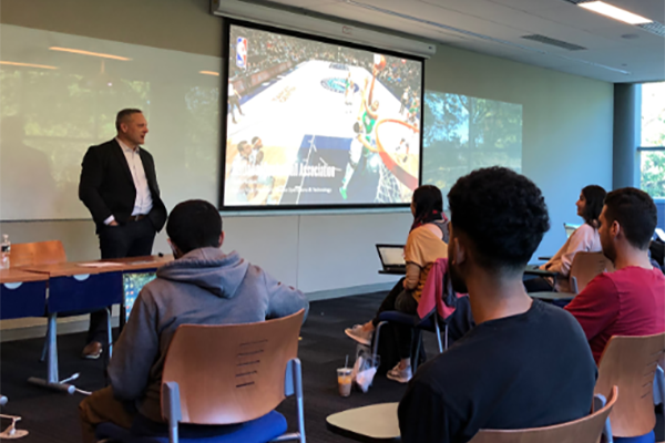 Chris Halton of the NBA speaks to Kean students