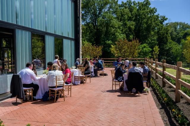 This is an image of guests at reception at Liberty Hall Academic Center 