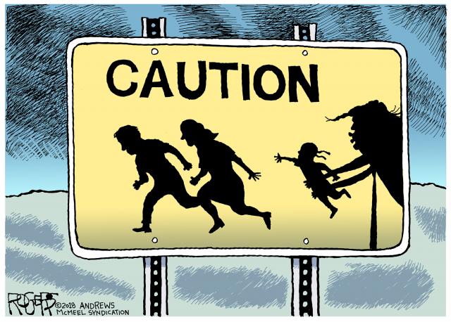 "Immigrant Children" political cartoon by Rob Rogers