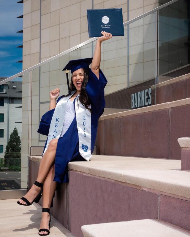 Kean graduation 2020 _ celebrating on GLAB steps