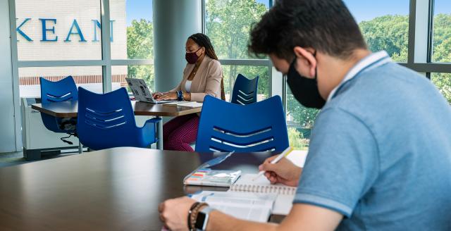 Social distancing in Kean residence hall