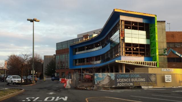 Photo of new George Hennings Research WIng in progress March 17 2020