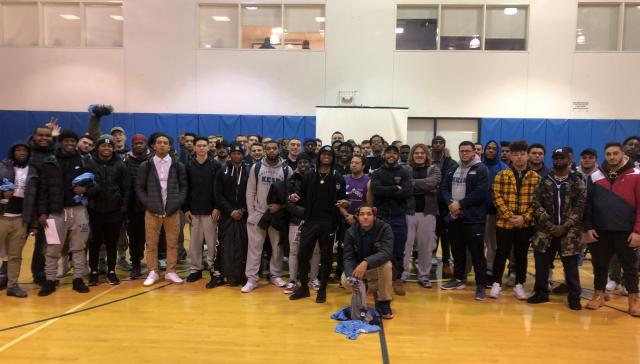 Brad Butler II is a motivational speaker and Kean grad. He spoke to Kean's football team. 