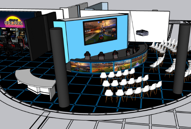 A rendering of Kean's esports arena