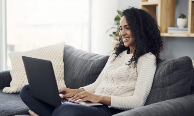 woman on computer