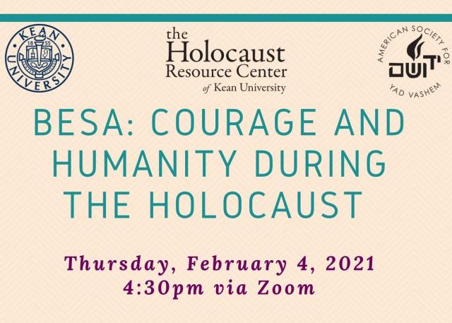 BESA Courage and Humanity during the Holocaust February 2021