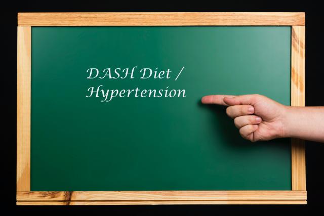 Sign says "DASH Diet / Hypertension"
