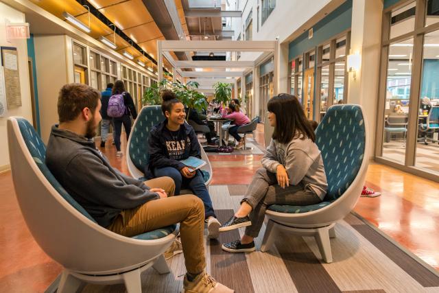 Students gather in the CAS lobby