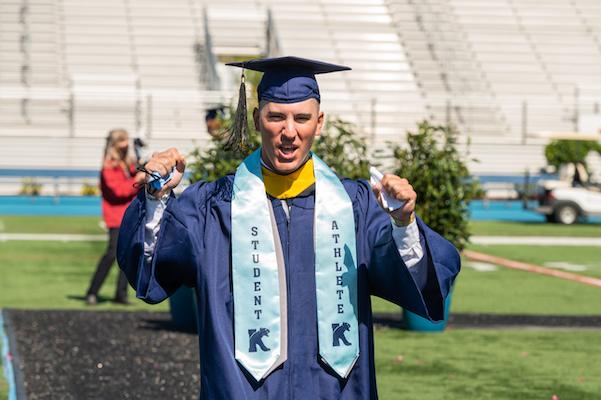 Student athlete celebrates his graduation