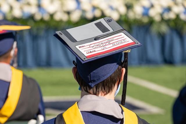 Floppy disc grad cap