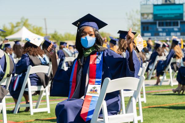 Seated Kean student